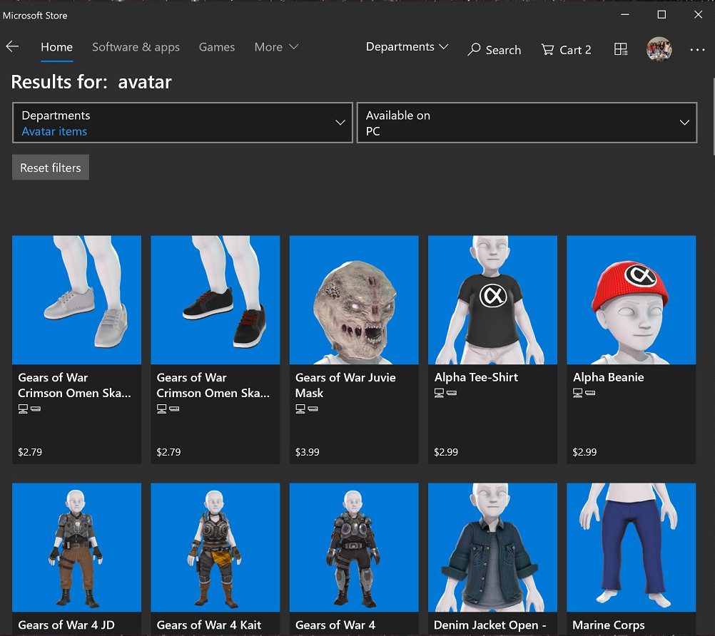 xbox one avatar store