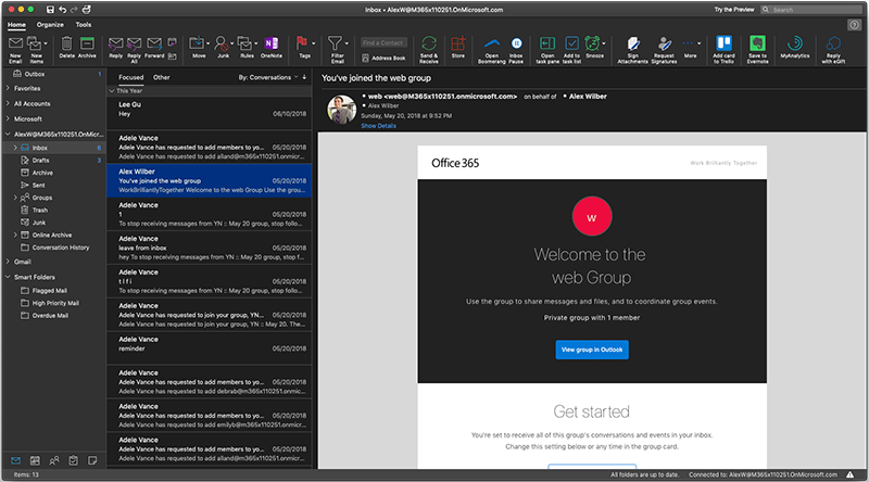 outlook for mac dark mode