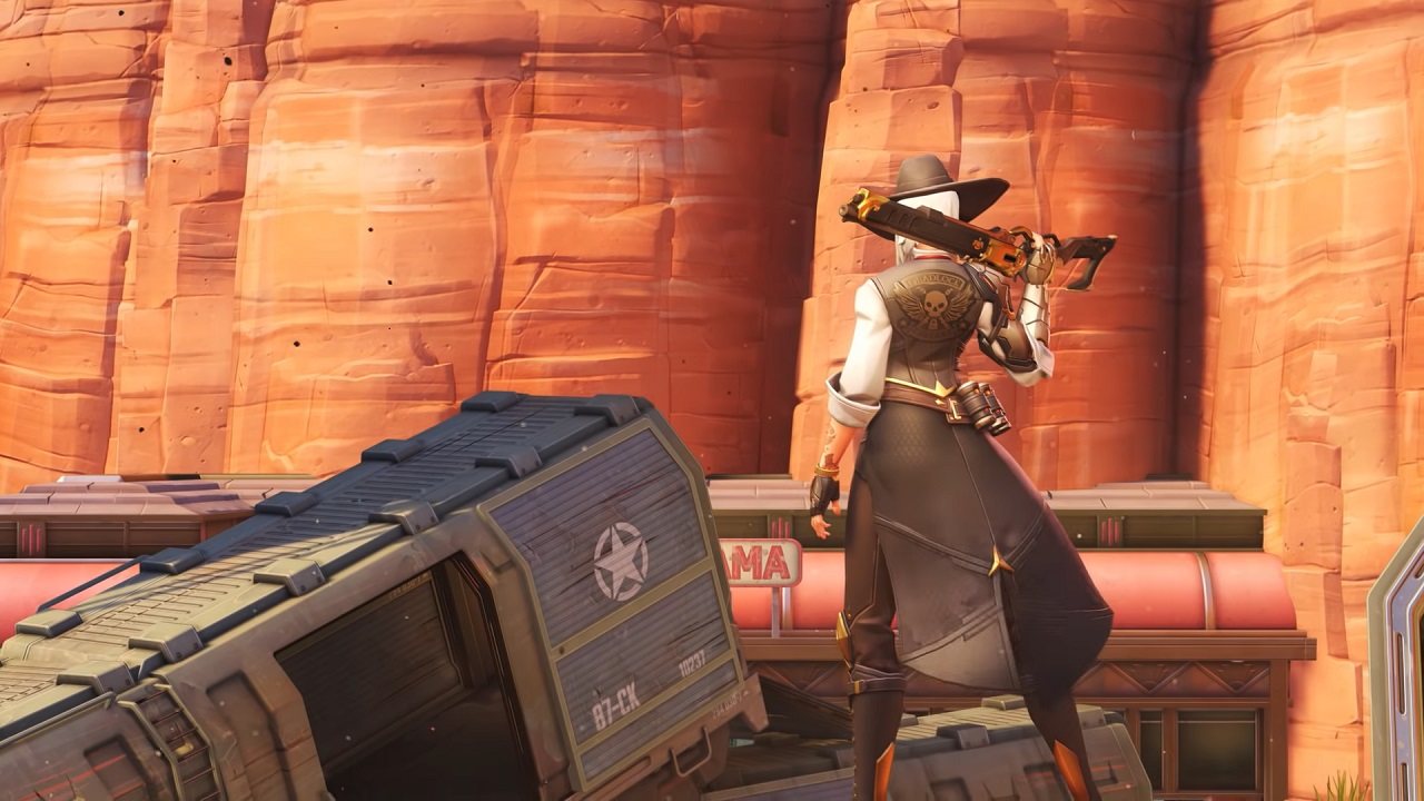 Overwatch’s new hero Ashe comes equipped with two guns, dynamite and a summonable companion