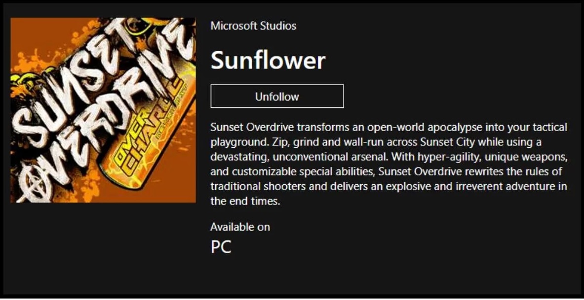 Sunset Overdrive listing appears in SteamDB