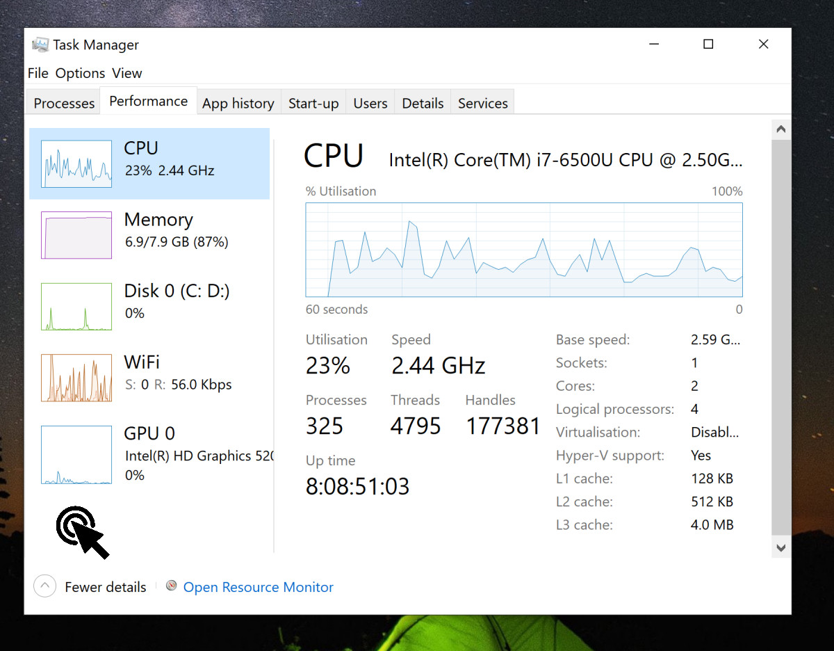 surface pro 4 volume button task manager