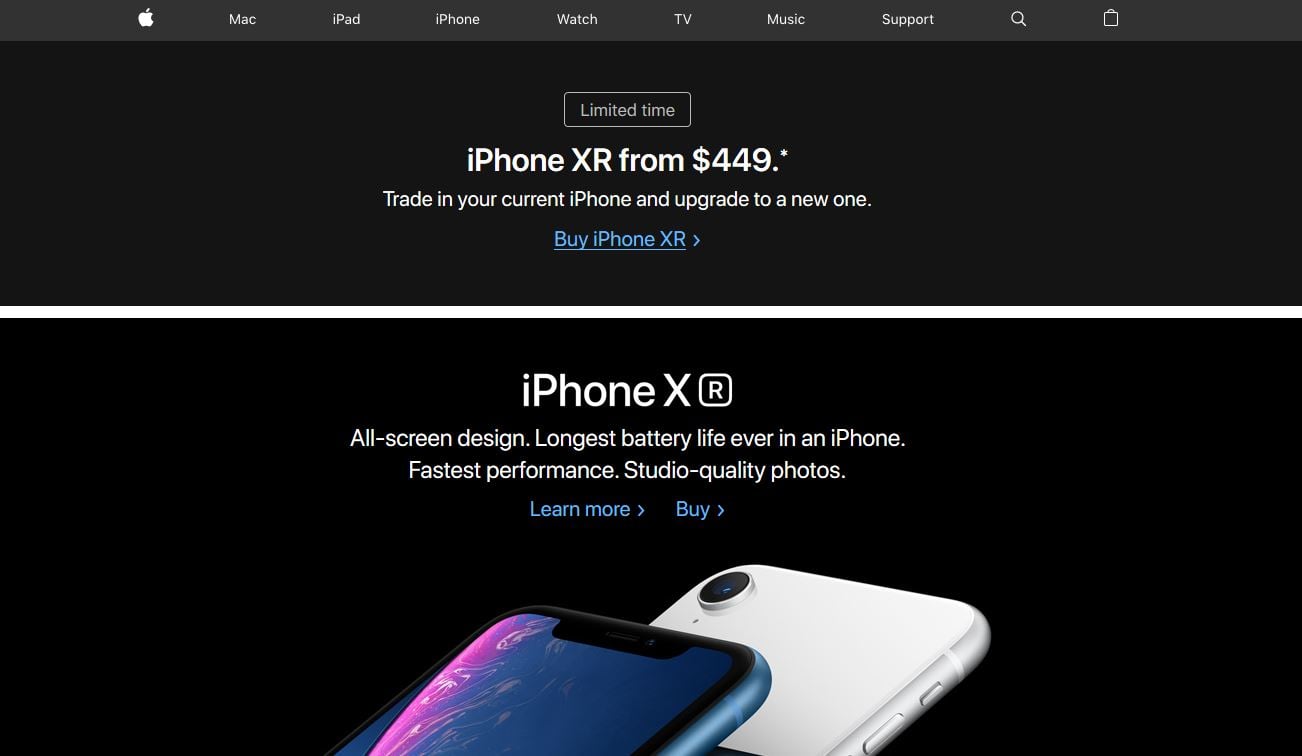 Poor iPhone sales panic Apple, adds banner ad on its homepage