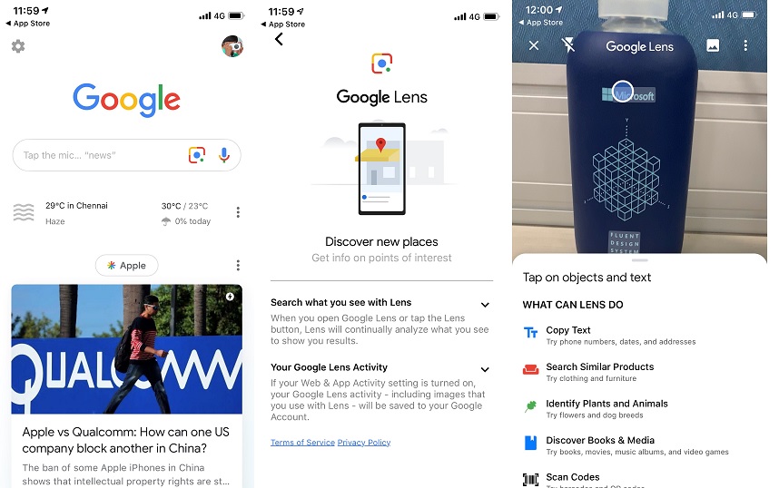 Google Lens görsel arama özelliği, iOS cihazlarda resmi Google uygulamasına geliyor