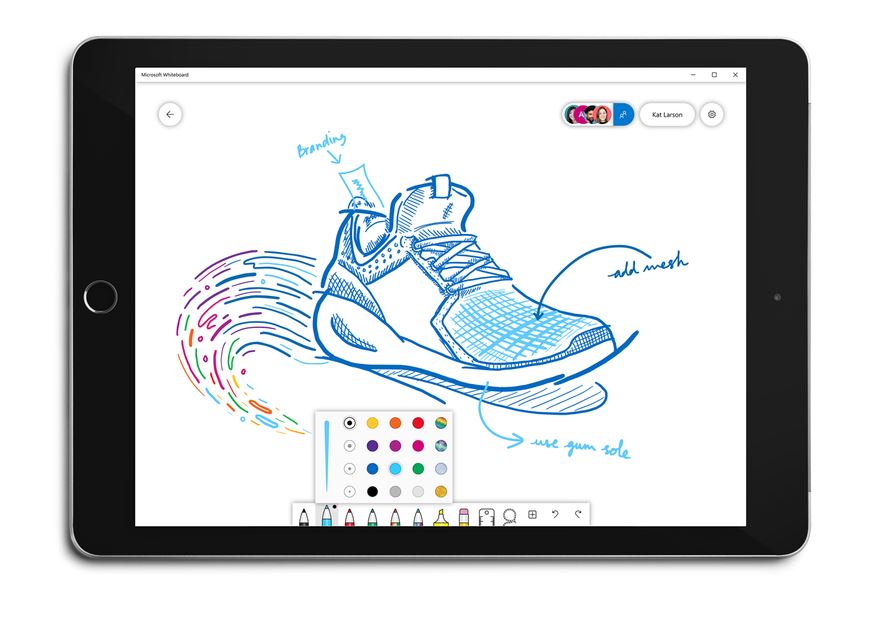 Microsoft Whiteboard app updated with new pen colors, background colors and more
