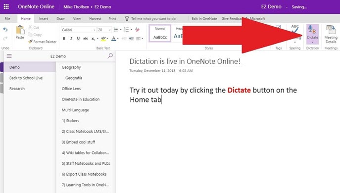 microsoft word dictation