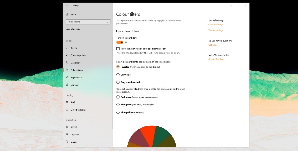 How to change the colours using colour filters in Windows 10