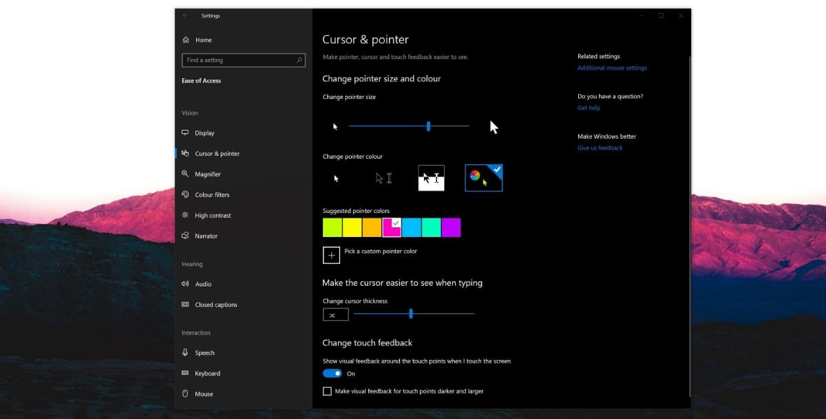 windows 10 how to customize cursor