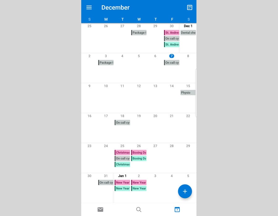 Month View for Outlook for Android rolling out widely MSPoweruser
