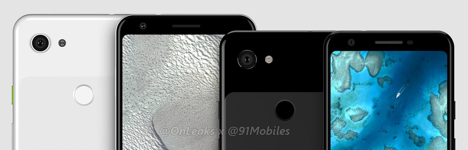 High quality renders of Pixel 3 Lite and Pixel 3 Lite XL show no notch design with thick bezels