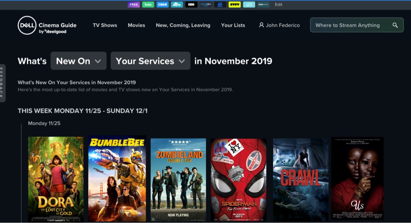 New Dell Cinema Guide app allows you to search for content across streaming services