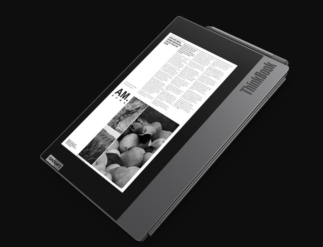 Lenovo’s new ThinkBook Plus laptop comes with an innovative e-Ink cover display