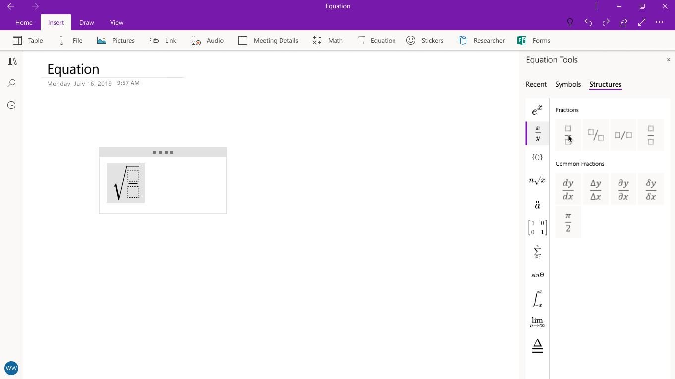Microsoft makes it easy for students to input and make changes to math equations in OneNote