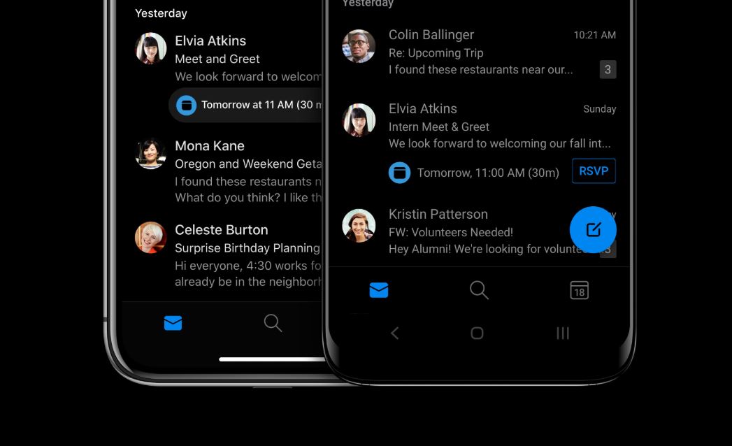 Outlook para iOS y Android actualizado con un nuevo conjunto de íconos de Fluent Design