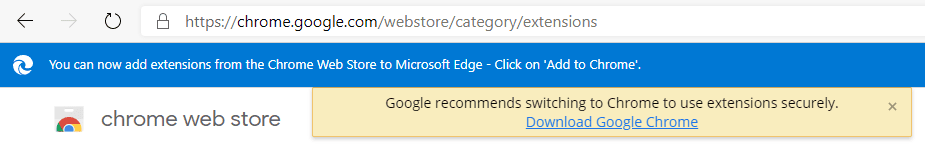 microsoft edge extensions need to upgrade error