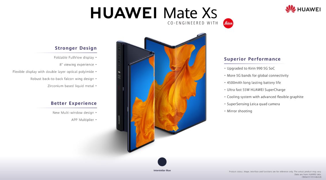 Huawei shows off the Huawei Mate Xs folding smartphone’s cool features in new video