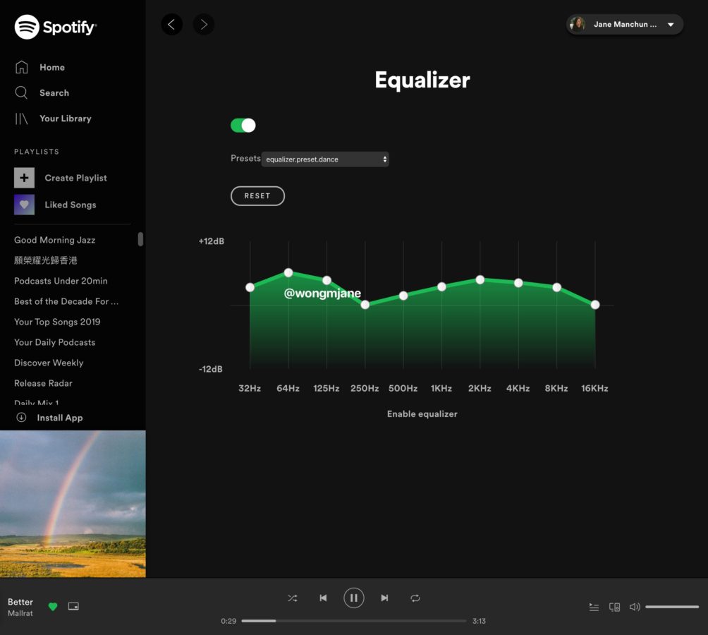 Spotify is levelling up its web player with new Equalizer (screenshot