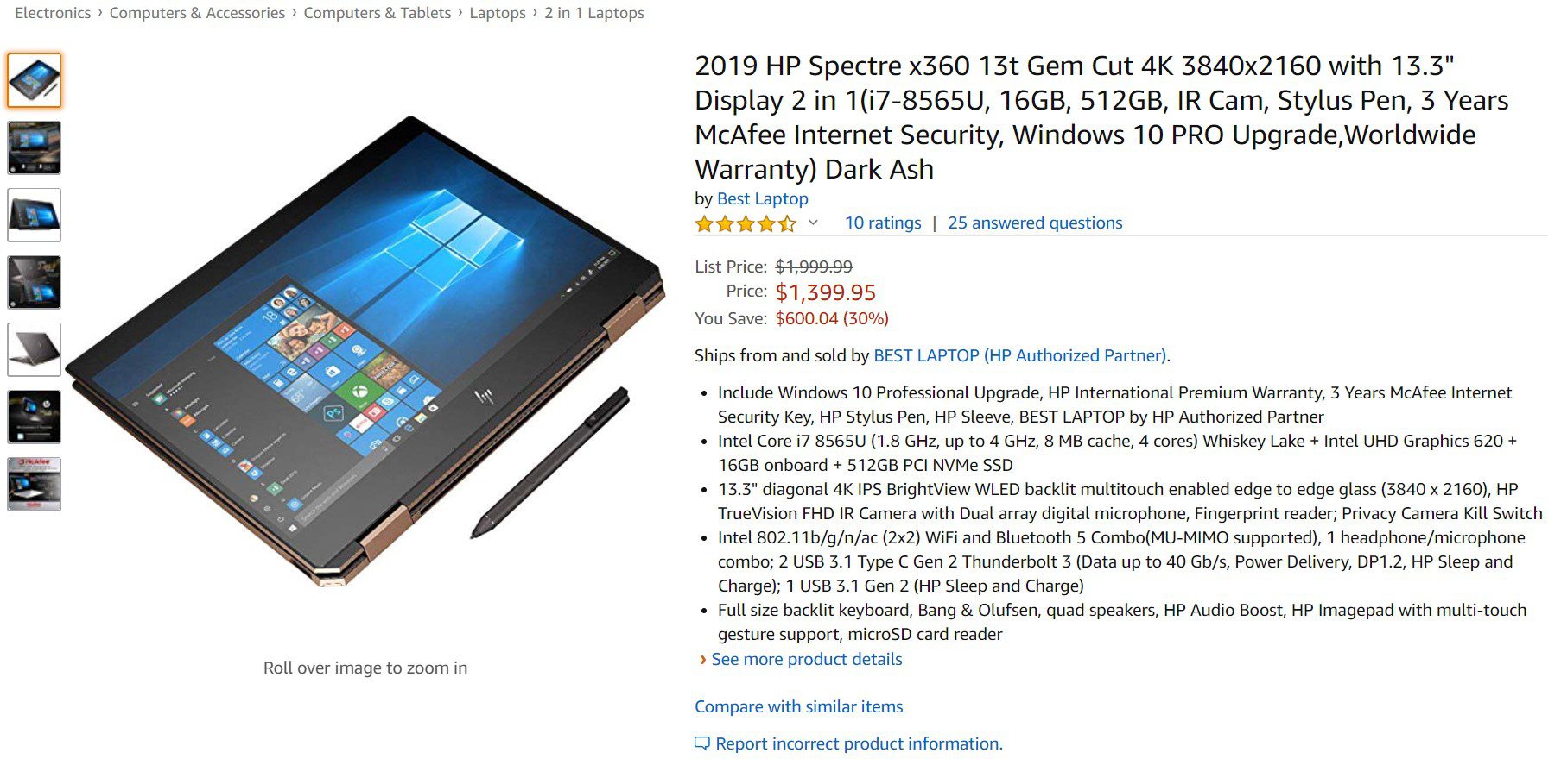 hp spectre x360 13t 2019