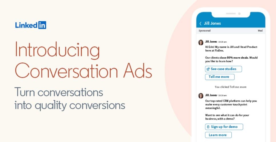 LinkedIn announces Conversation Ads, a new messaging-based ad format for better engagement