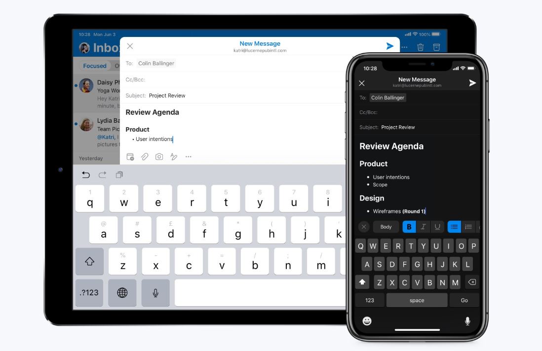 Microsoft Outlook for iOS updated with new text formatting options