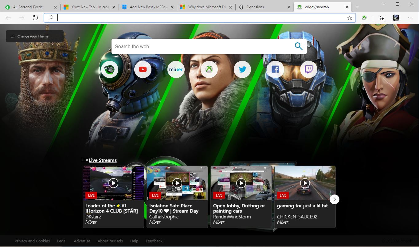 Microsoft phát hành tiện ích mở rộng Xbox New Tab cho game thủ