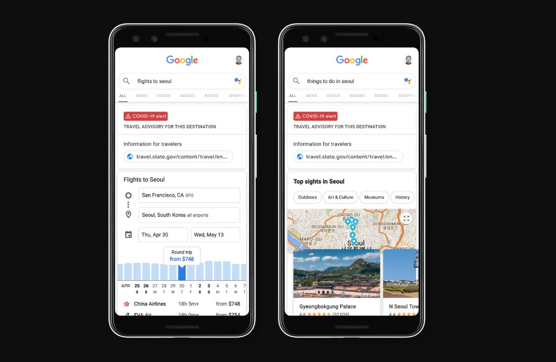 You can now get travel advisories and airline trip cancellation policies on Google