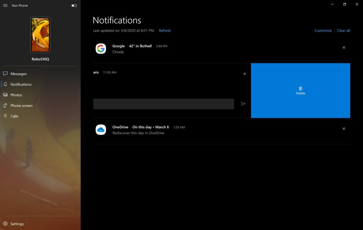 Your Phone app's Fluent Design update and other improvements now rolling out 1