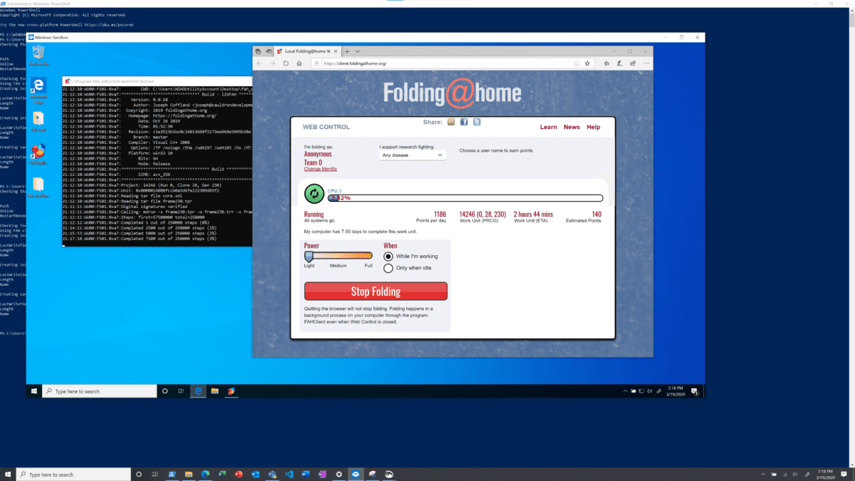 photo of Microsoft explains how you can securely donate CPU time to Folding at Home project with Windows Sandbox image