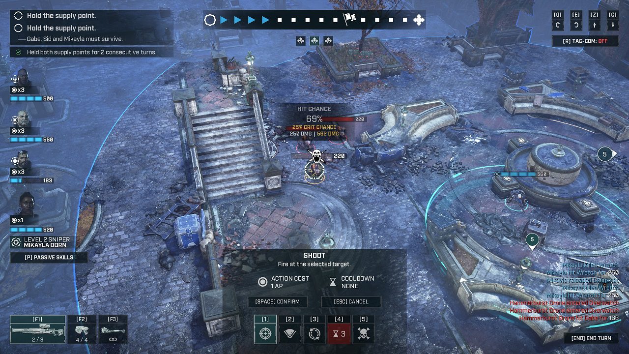 Sniping di Gears Tactics