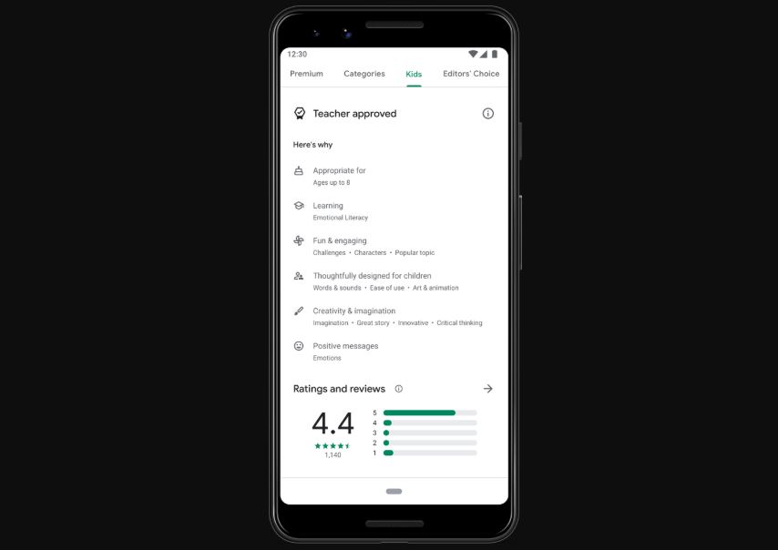 Google launches new Kids tab on Play Store with “Teacher approved” apps
