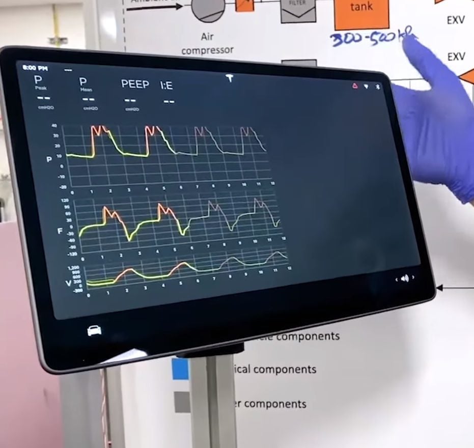 Tesla release a video showing a working prototype of their own-built ventilator