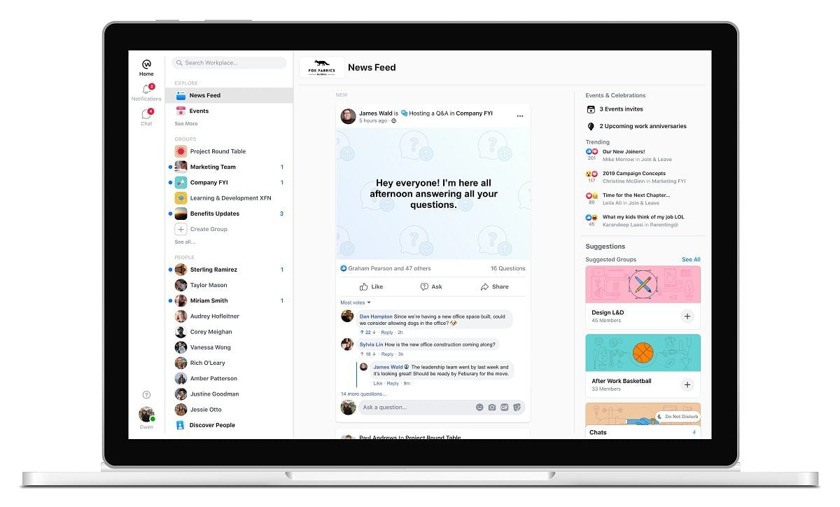 photo of Facebook unveils new Workplace tools to better support Work From Home image