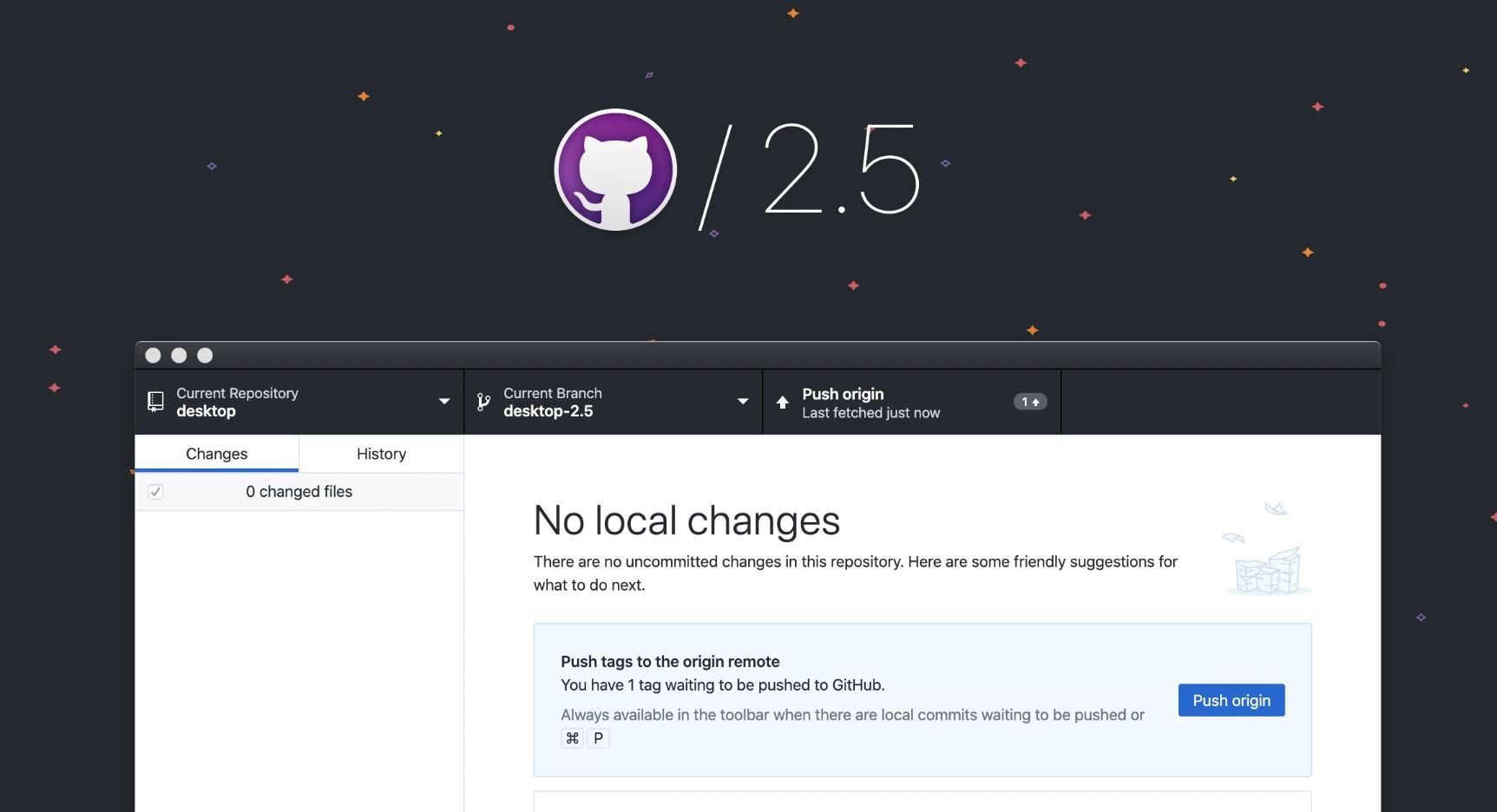 GitHub Desktop 2.5 released with support for tags