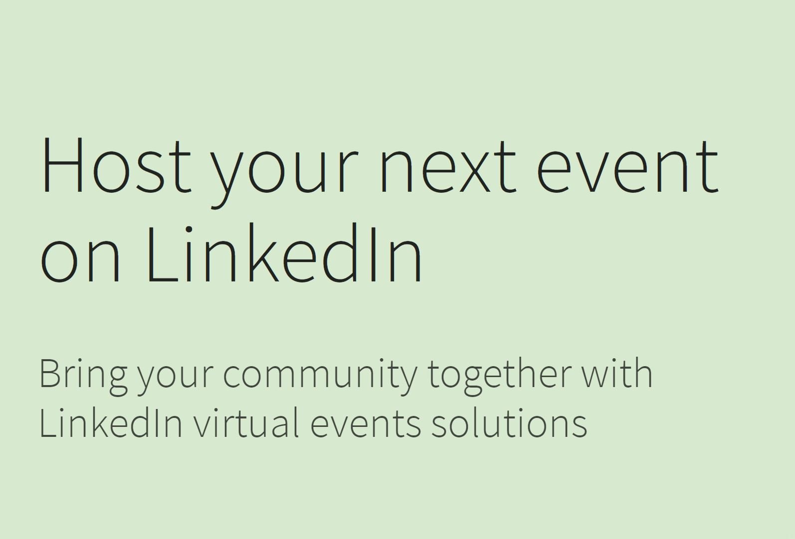 LinkedIn Virtual Events