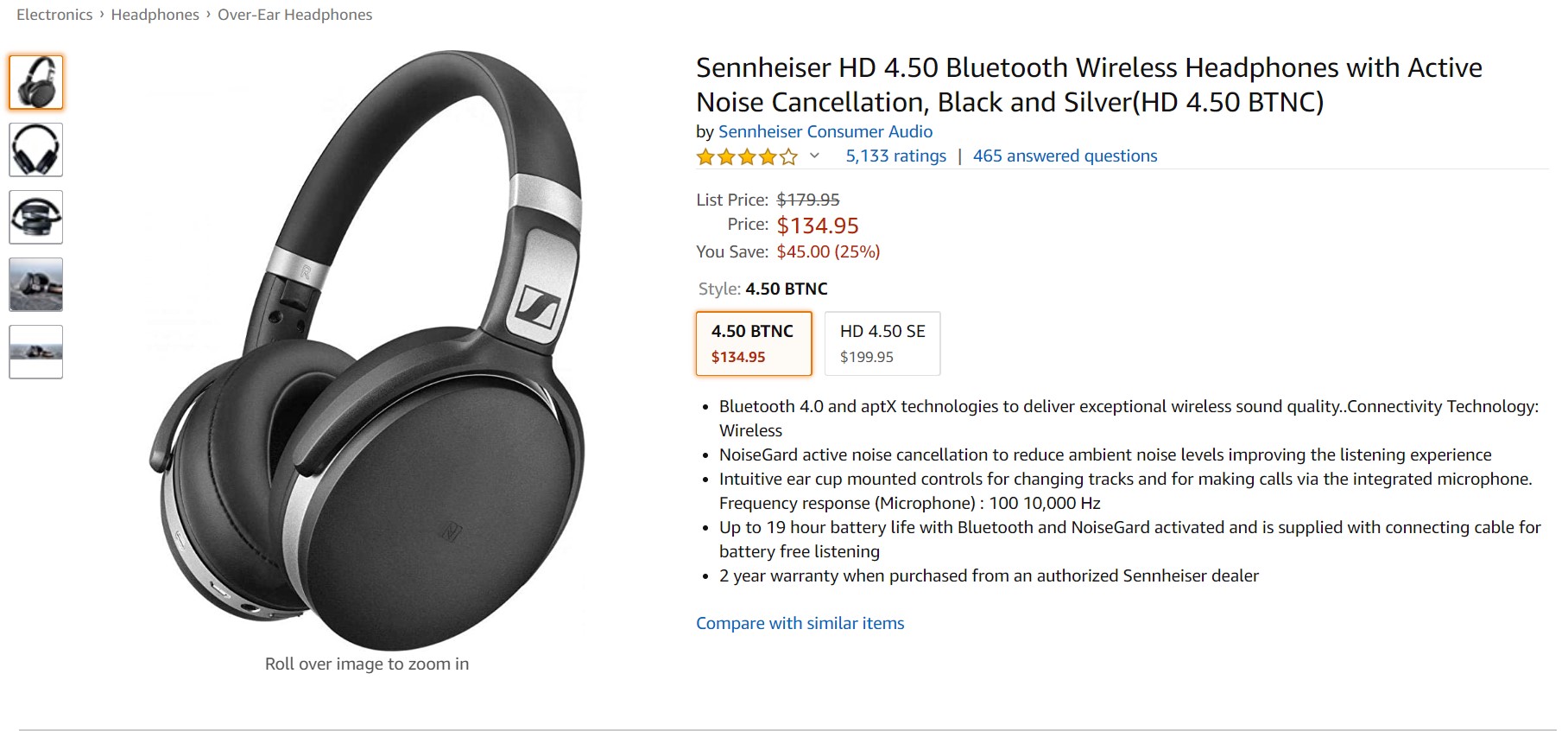 sennheiser noise cancelling headphones amazon