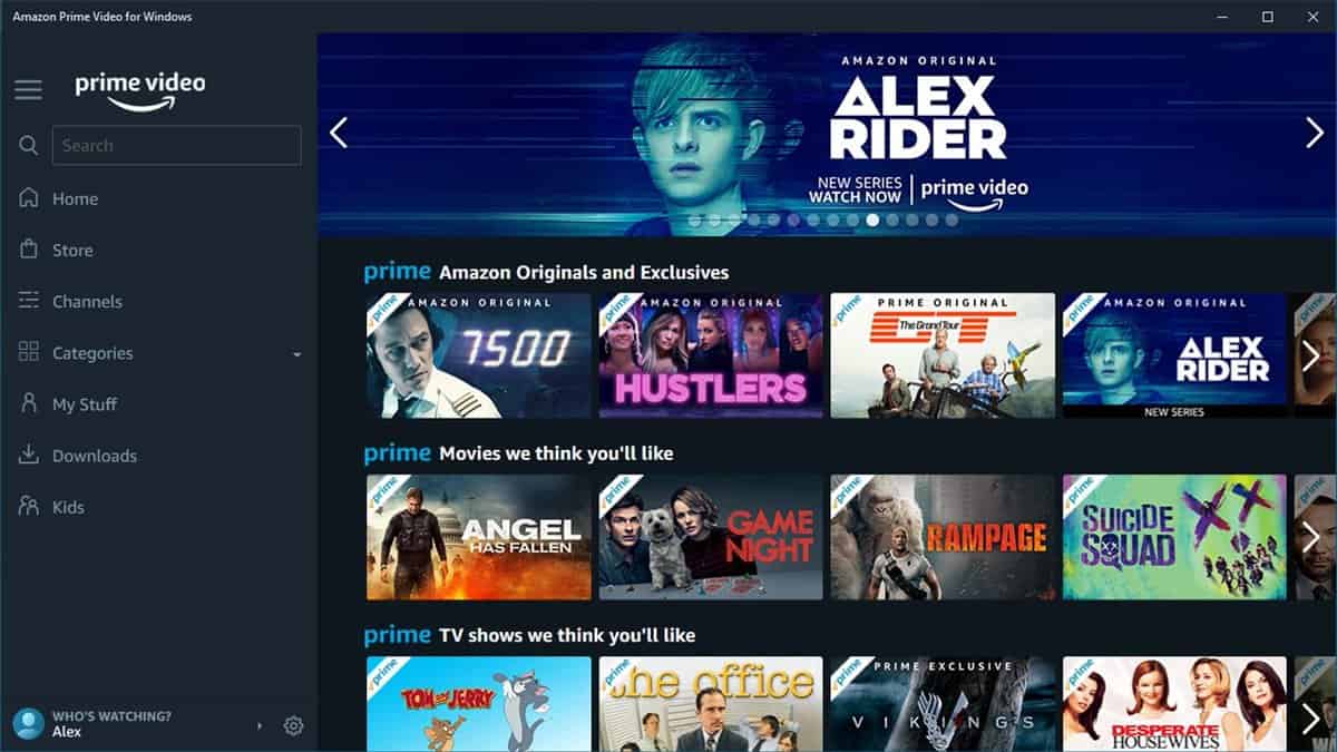 Amazon prime video store windows 10