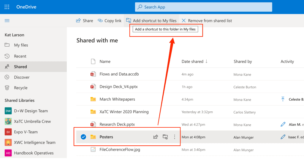 onedrive-shortcuts-shared-folders