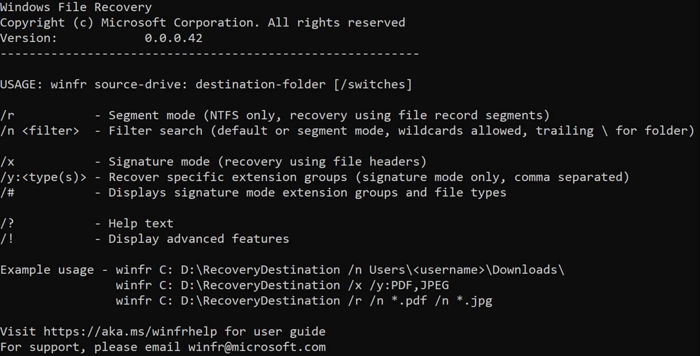 Windows Dosya Kurtarma Uygulaması Artık Microsoft Store'da windows file recovery tool 1 - PC Hocası