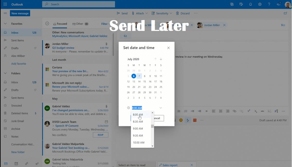 outlook 365 snooze email