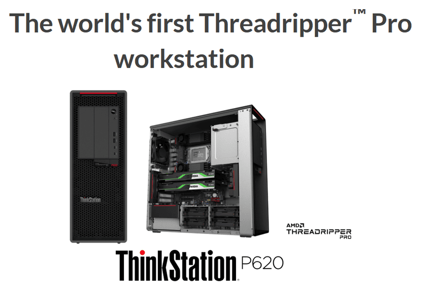 Lenovo Thinkstation P620 workstation with 64-core AMD Ryzen Threadripper PRO 3995WX processor now official