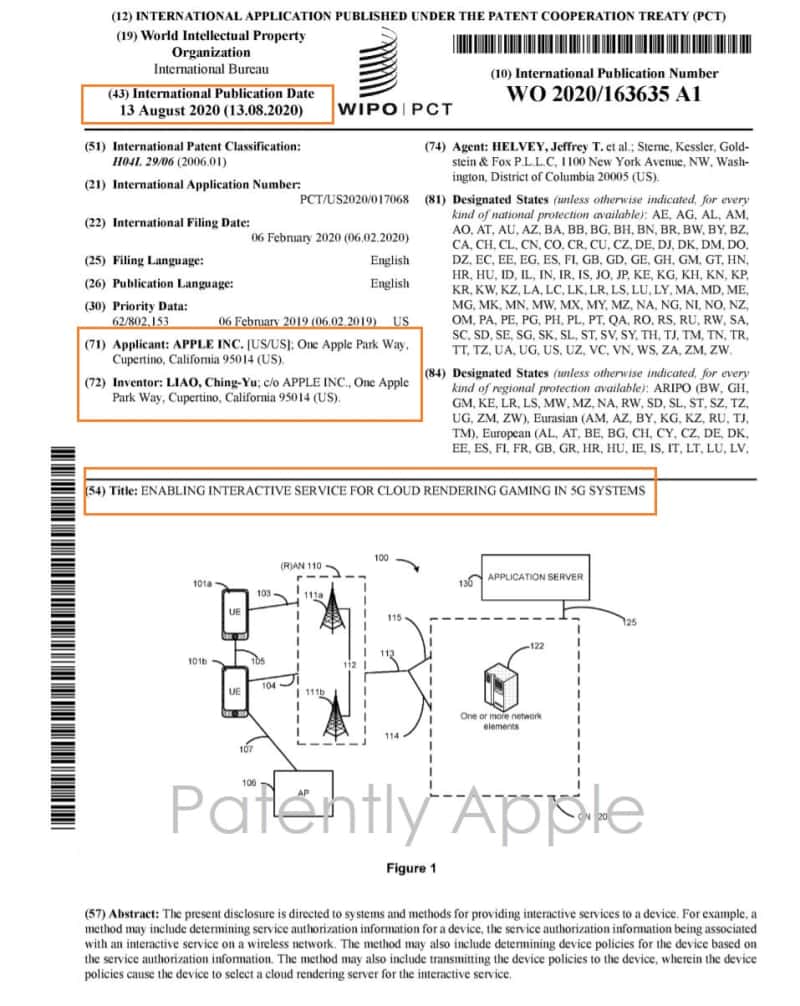 Apple Cloud Gaming service patent