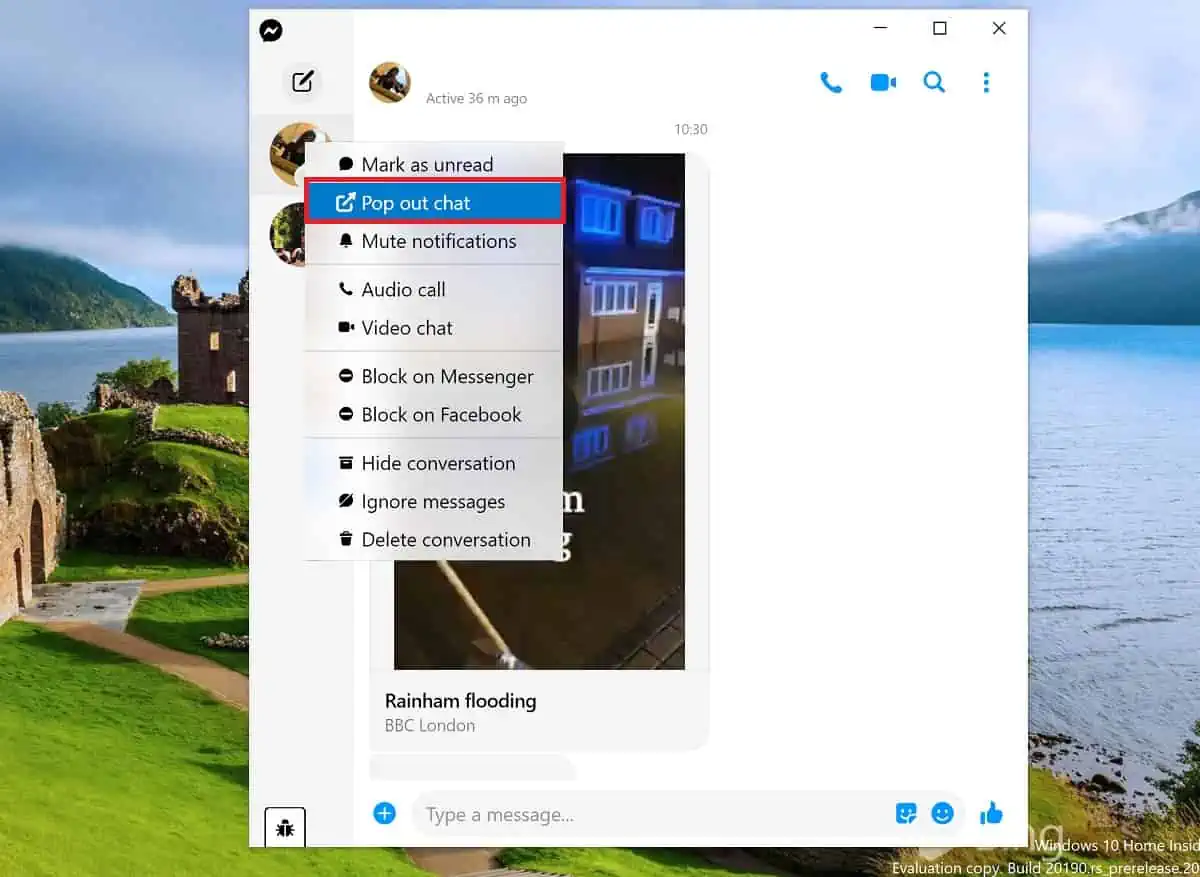 Facebook Messenger (Beta) app for Windows 10 gets better web integration