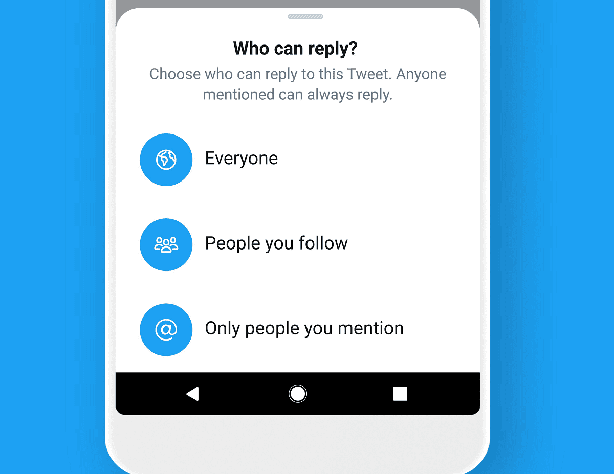 Twitter will now let everyone control who can reply to their tweets