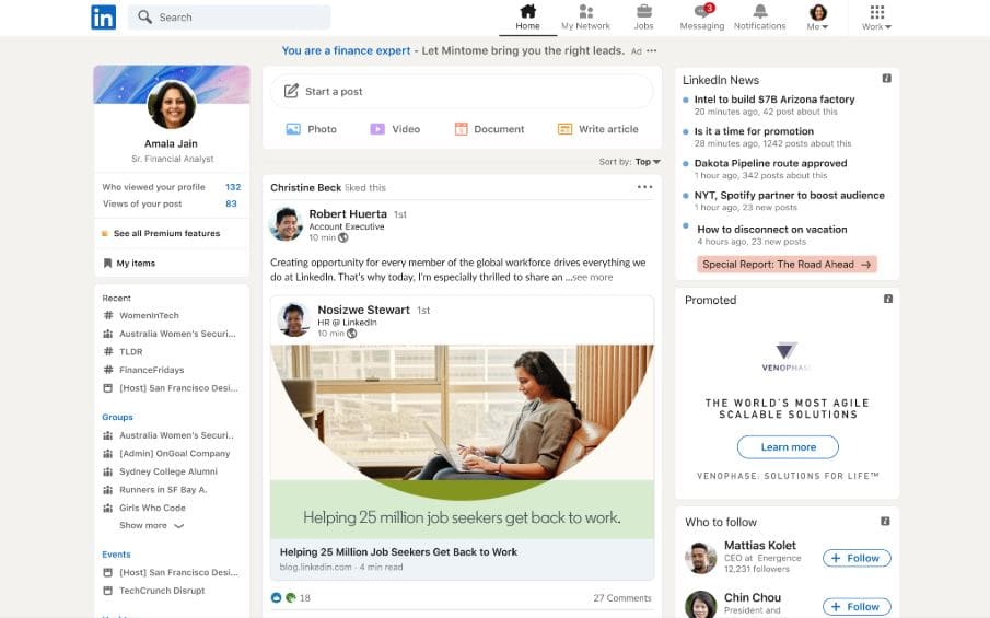 LinkedIn redesign