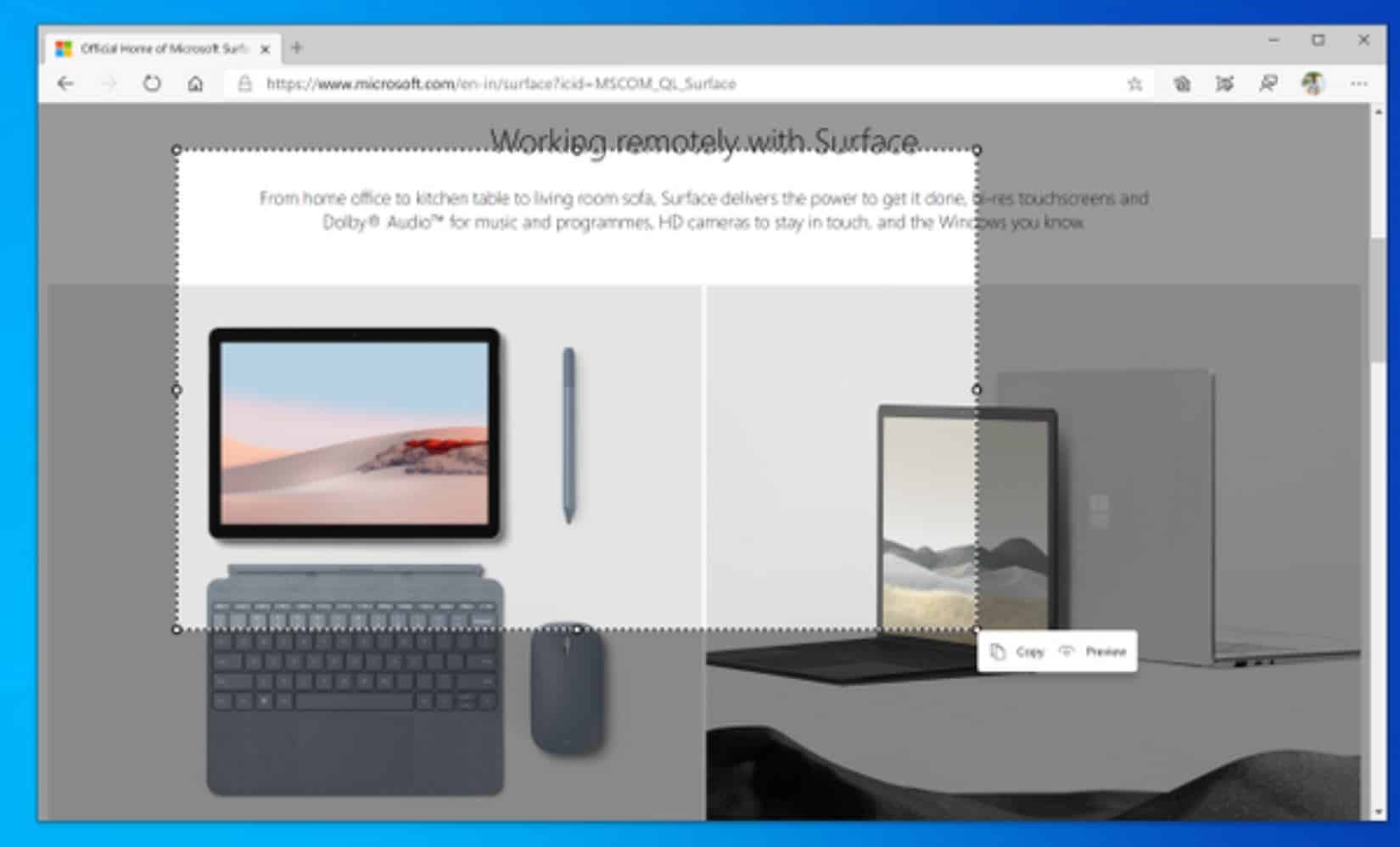 Microsoft officially announces the new web capture feature in Microsoft Edge