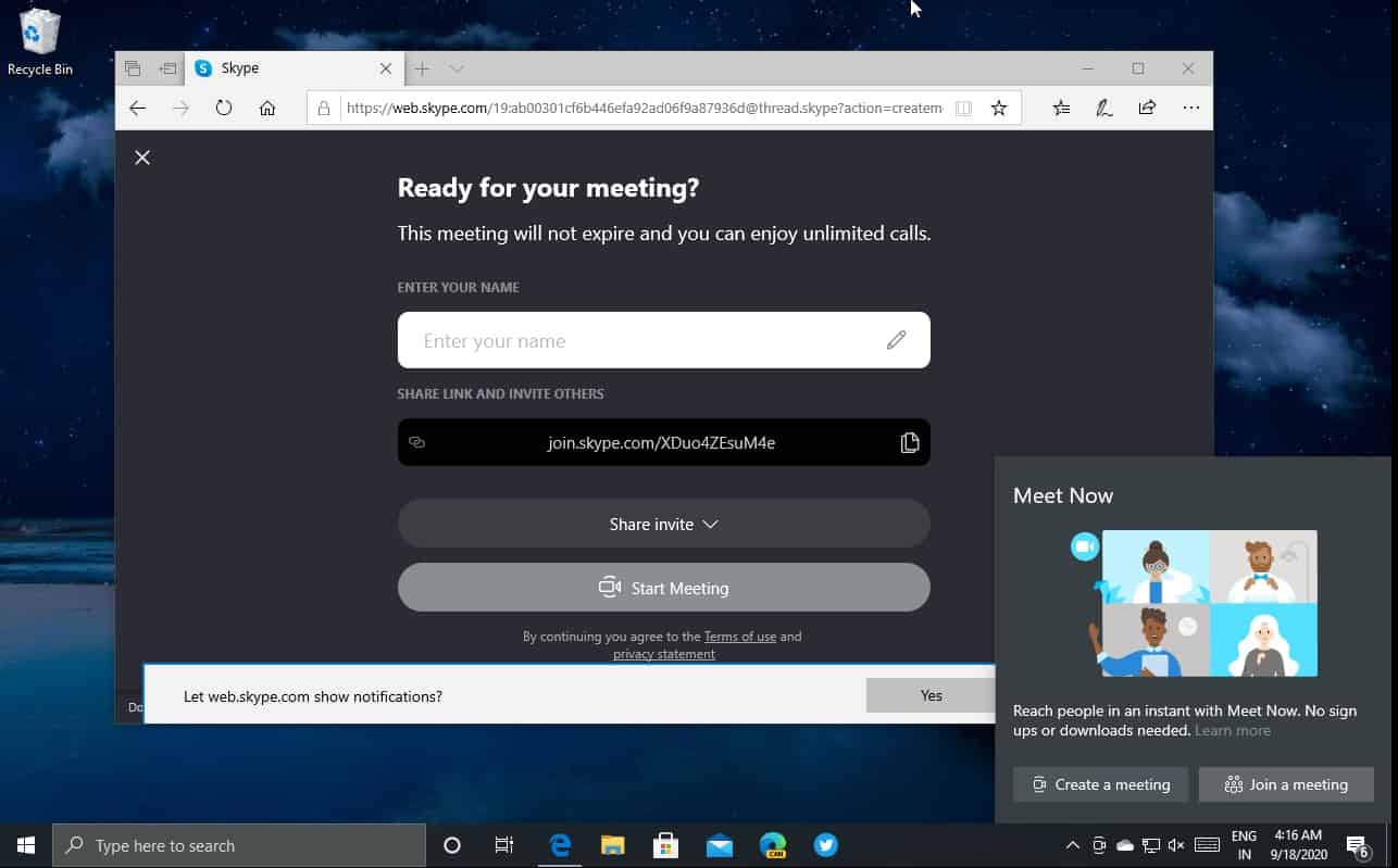 skype preview for windows 10 not working