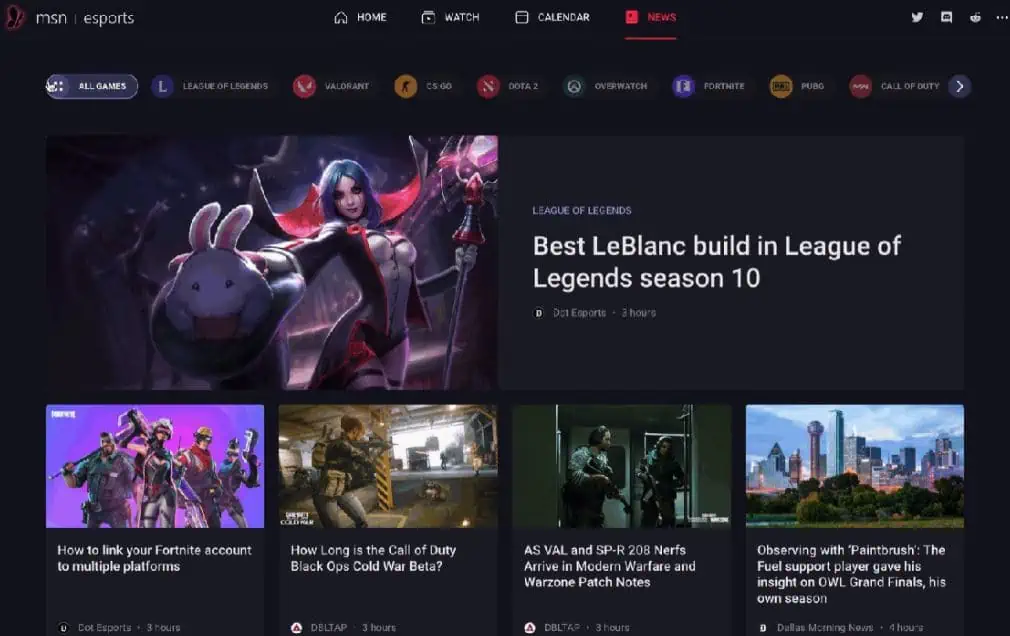 Microsoft announces the launch of the MSN Esports Hub