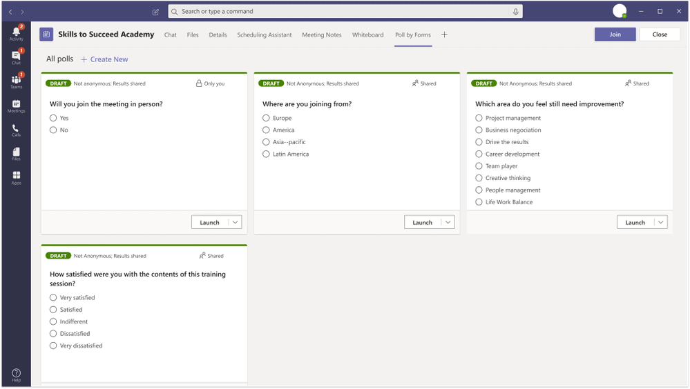 Much improved Microsoft Teams Polls experience rolling out soon