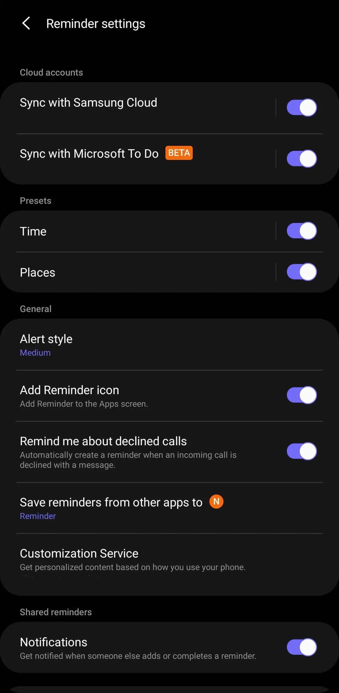Samsung Reminders start syncing with Microsoft To Do MSPoweruser