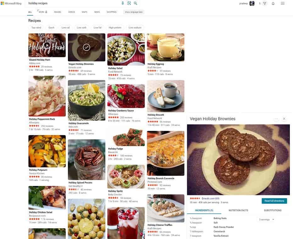 Microsoft Bing launches a new recipe search experience