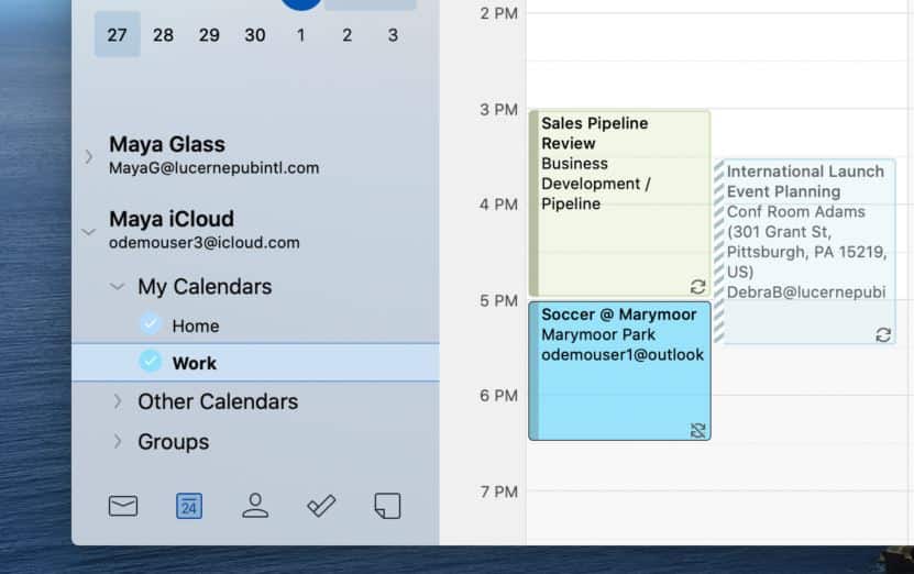 outlook for mac icloud calendar sync